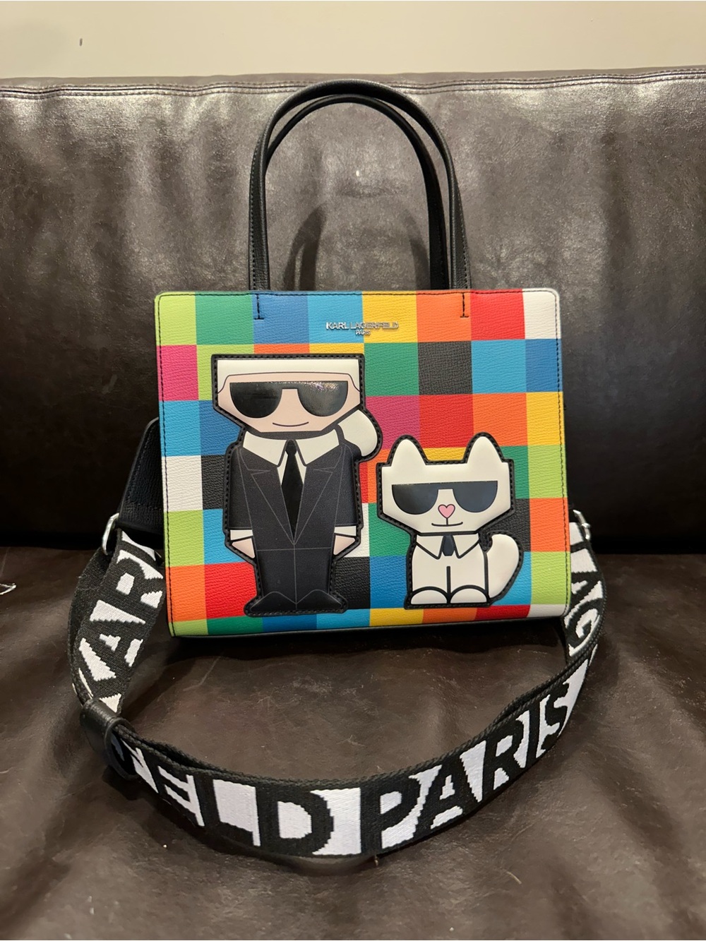 NWT Karl Lagerfeld Paris Maybelle Choupette Satchel - Multicolor Crossbody